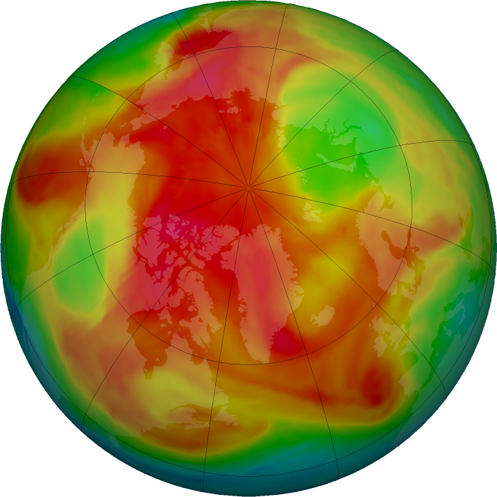 Arctic ozone map for 10 March 2018